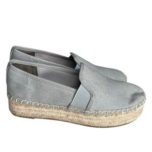 Sam Edelman’s Circus Glitter Silver Christina Espadrilles Platform Slip-Ons SZ 7